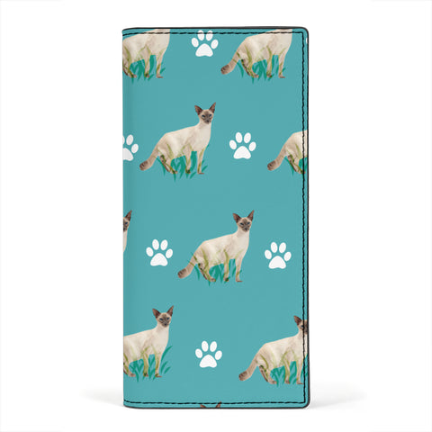 Balinese Cat Patterns Print Women's Leather Wallet