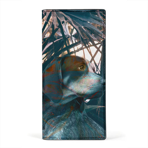 Amazing Bluetick Coonhound Print Women's Leather Wallet