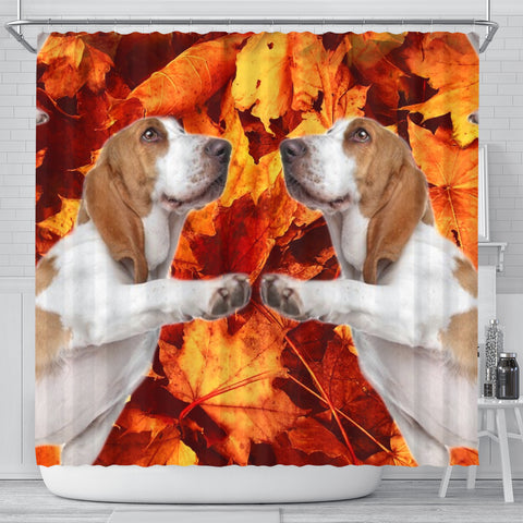 Basset Hound Print Shower Curtains