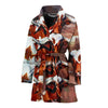 Texas Longhorn Cattle (Cow) Print Women's Bath Robe