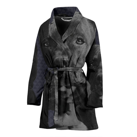 Amazing Pit Bull Dog Print Women's Bath Robe