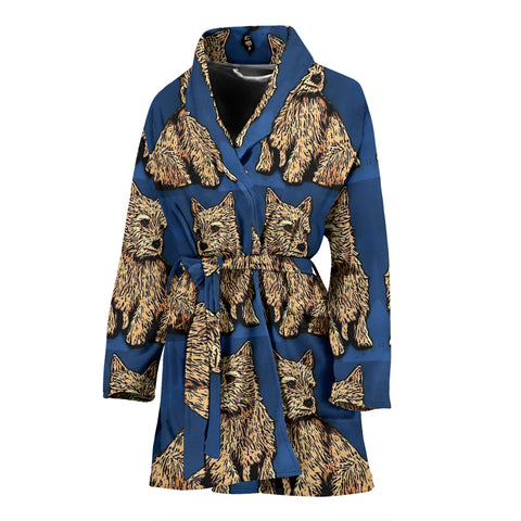Norwich Terrier Print Women's Bath Robe