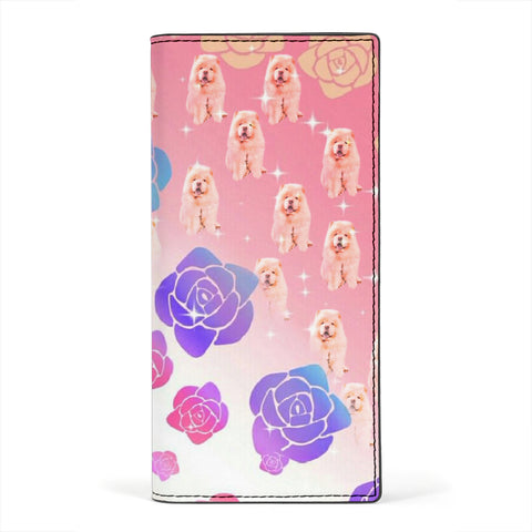 Chow Chow Floral Print Women's Leather Wallet