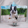 Cute Boston Terrier Print Hooded Blanket