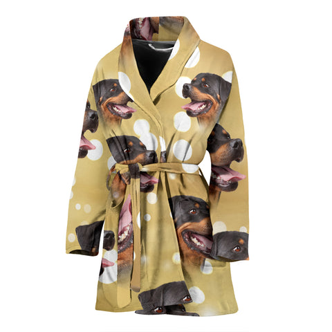 Rottweiler Dog Print Women's Bath Robe