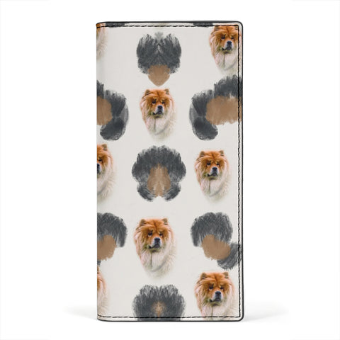 Chow Chow Dog Patterns Print Women's Leather Wallet