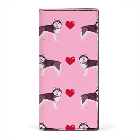Alaskan Malamute Dog Patterns Print Women's Leather Wallet