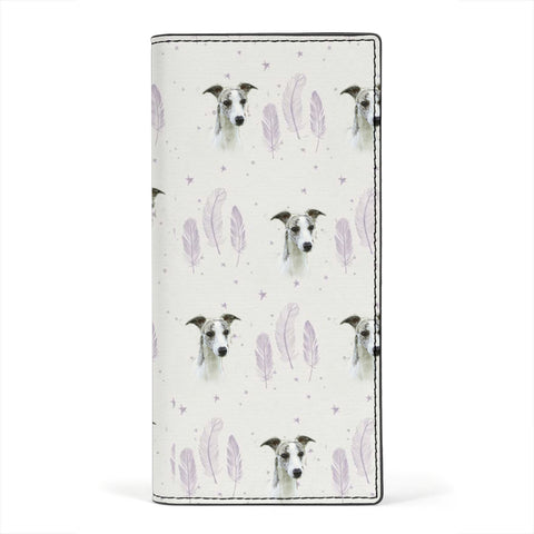 Whippet Dog Print Women's Leather Wallet