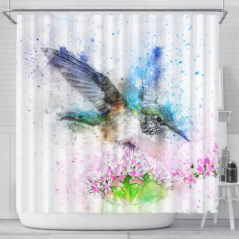 Bird Color Art Print Shower Curtains
