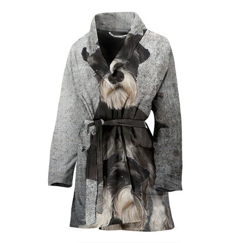 Miniature Schnauzer Print Women's Bath Robe