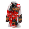 Dobermann On White Print Women's Bath Robe