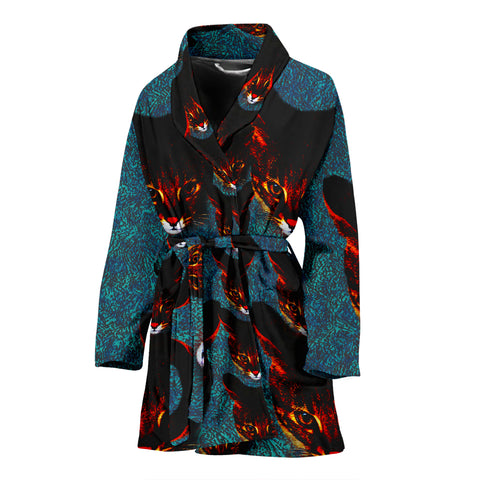 Savannah Cat Art Print Women's Bath Robe