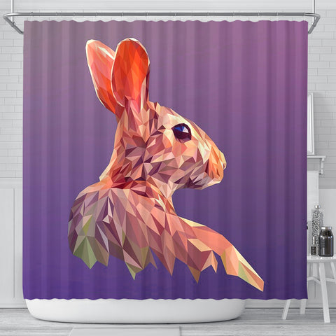 Rabbit Vector Art Print Shower Curtains