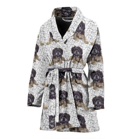 Amazing Affenpinscher Dog Pattern Print Women's Bath Robe