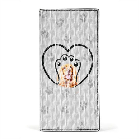 English Cocker Spaniel Dog Paws Print Women's Leather Wallet