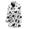 Norfolk Terrier With Paws Patterns Print Women's Bath Robe