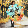 Portuguese Water Dog Floral Print Umbrellas