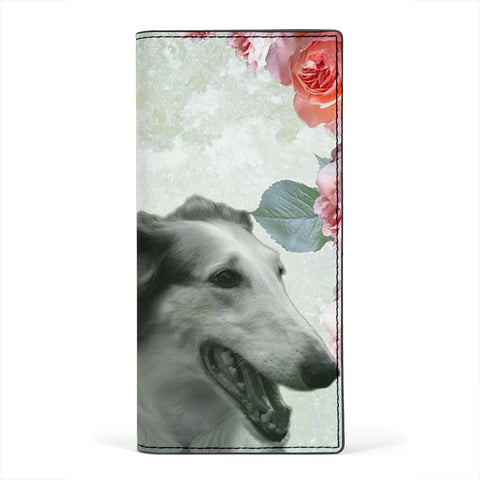 Borzoi Dog Print Women's Leather Wallet