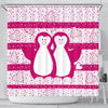 Cute Penguin Bird Print Shower Curtain