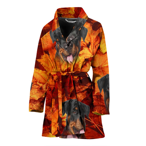 Rottweiler Print Women's Bath Robe