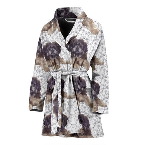 Affenpinscher Dog Print Women's Bath Robe