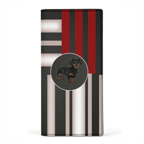 Dachshund Dog Print Women's Leather Wallet