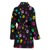 Colorful Paws Print Women's Bath Robe