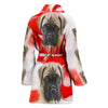 English Mastiff On Red Print Women's Bath Robe