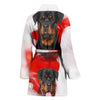 Cute Rottweiler Print Women's Bath Robe