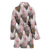 Cornish Rex Cat Face Print Women's Bath Robe