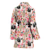 Tibetan Terrier Dog Floral Print Women's Bath Robe