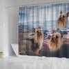 Cute Australian Silky Terrier Print Shower Curtains