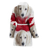 Dachshund On White Print Women's Bath Robe