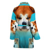 Cute Akita Dog Print Women's Bath Robe