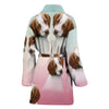 Cute Brittany Dog Print Women's Bath Robe