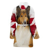 Collie On White Print Women's Bath Robe
