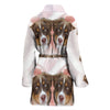 Cute Miniature American Shepherd Print Women's Bath Robe