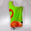 Flamingo Bird Print Hooded Blanket