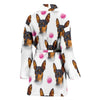 Amazing Miniature Pinscher Dog Patterns Print Women's Bath Robe