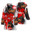Dobermann On White Print Women's Bath Robe