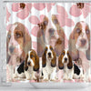 Basset Hound Print Shower Curtains