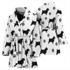 Norfolk Terrier With Paws Patterns Print Women's Bath Robe