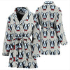 French Bulldog Pattern Print Limited Edition Women's Bath Robe