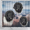 Lovely Newfoundland Dog Print Shower Curtains