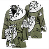 White Fish Print Women's Bath Robe