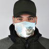 Cute Scottish Fold Cat Face Print Face Mask