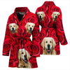 Cute Golden Retriever Print Women's Bath Robe