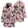 Basset Hound Dog In Lots Print Women's Bath Robe