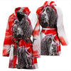 English Springer Spaniel On White Print Women's Bath Robe