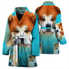 Cute Akita Dog Print Women's Bath Robe